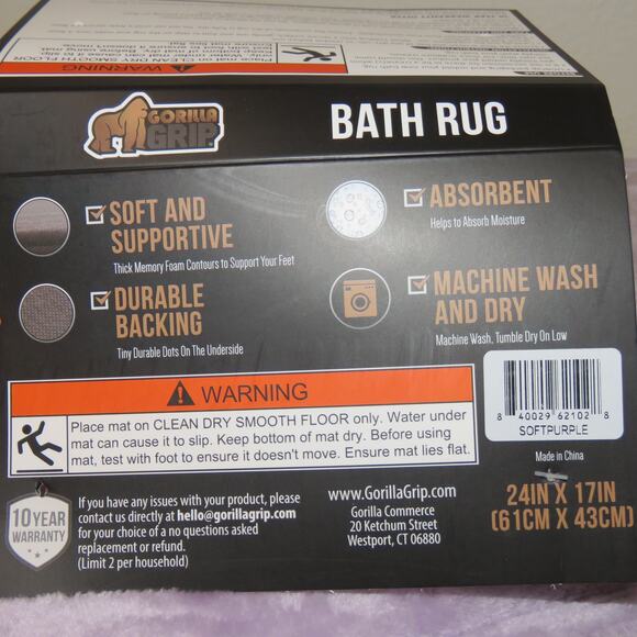 2  New Memory Foam Bath Mats  Rug 24 x17 - Lilac, Lavender Purple  Soft - Picture 9 of 15